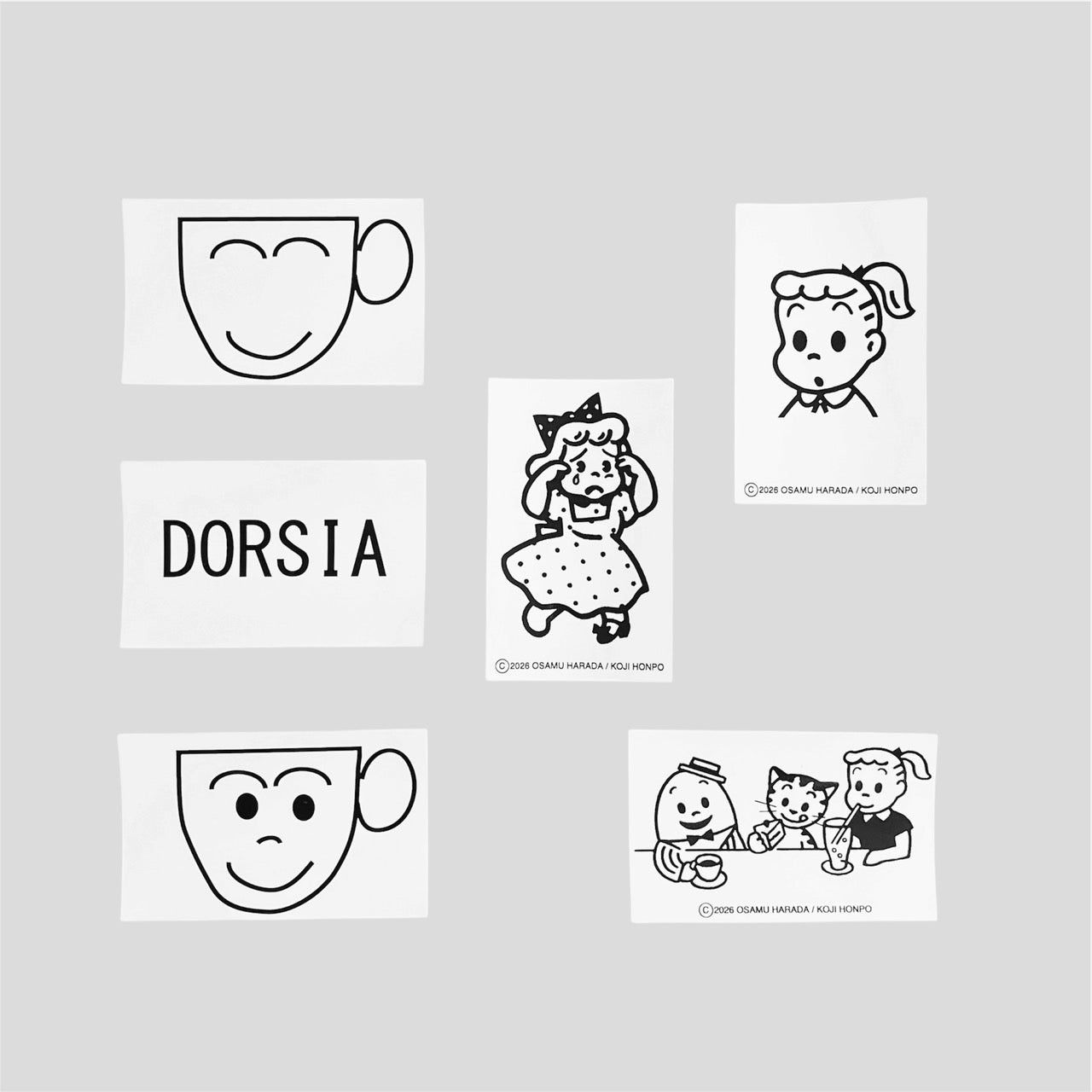 OSAMU GOODS x DORSIA Sticker set JILL & YOUNG BETTY